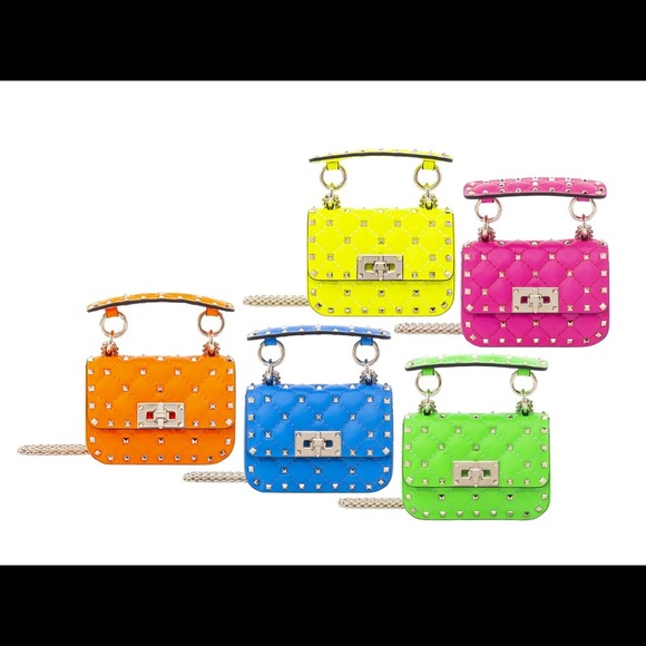 Valentino 2020 Neon Yellow Mini Rockstud Bag $1995 - Picture 4 of 8